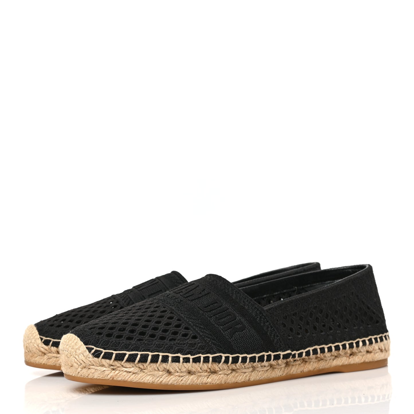 Canvas Embroidered Perforated Granville Espadrille 38.5 Black