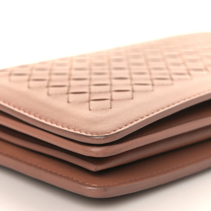 Bottega Veneta Nappa Intrecciato Continental Wallet On Chain Dusty Rose 7 of 9
