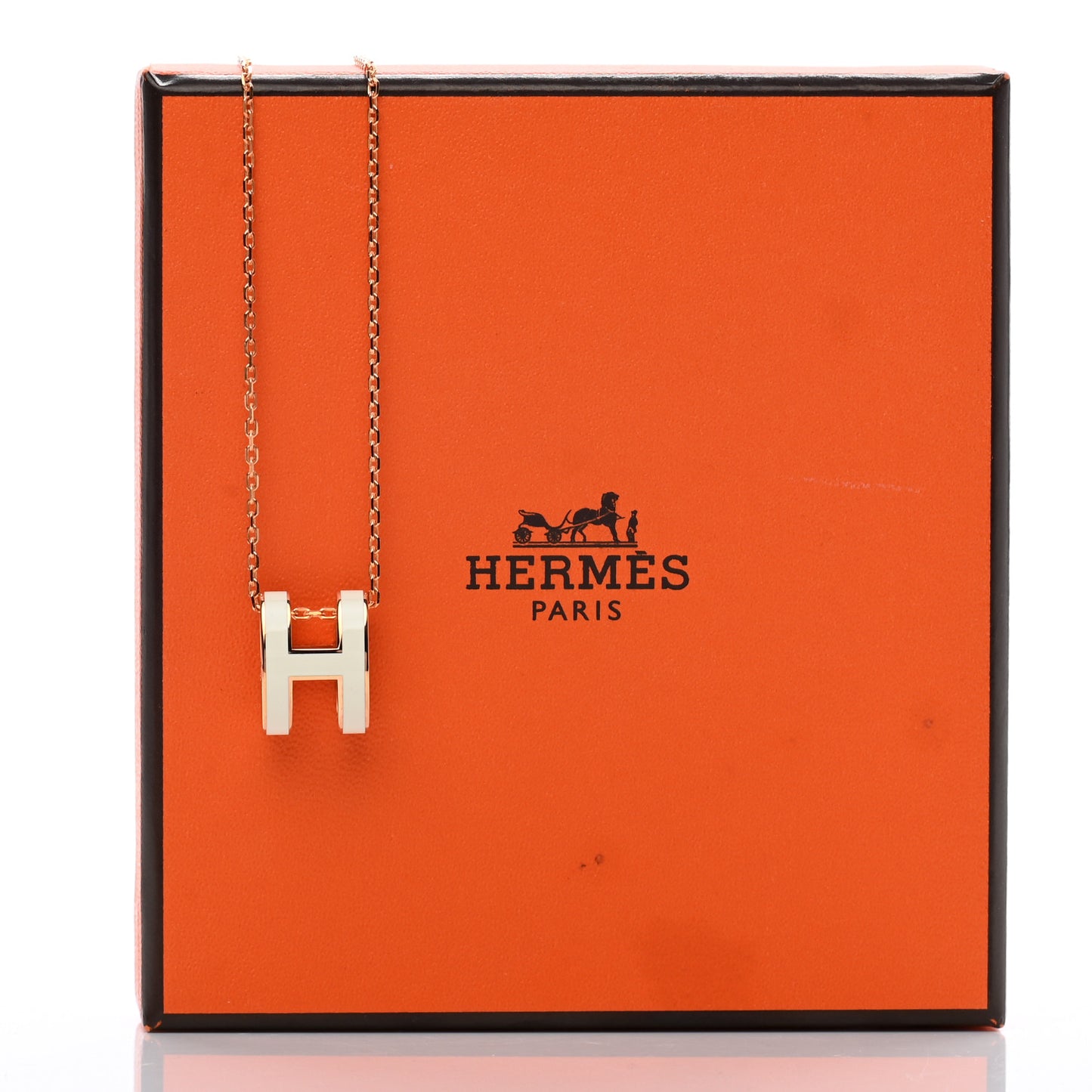 Lacquered Palladium Mini Pop H Pendant Necklace Parme