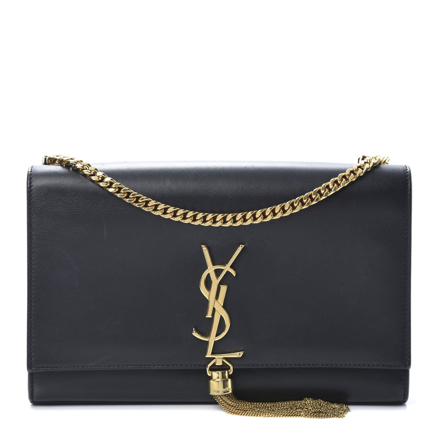 Saint Laurent Smooth Calfskin Medium Classic Monogram Kate Tassel Satchel Black 1 of 19
