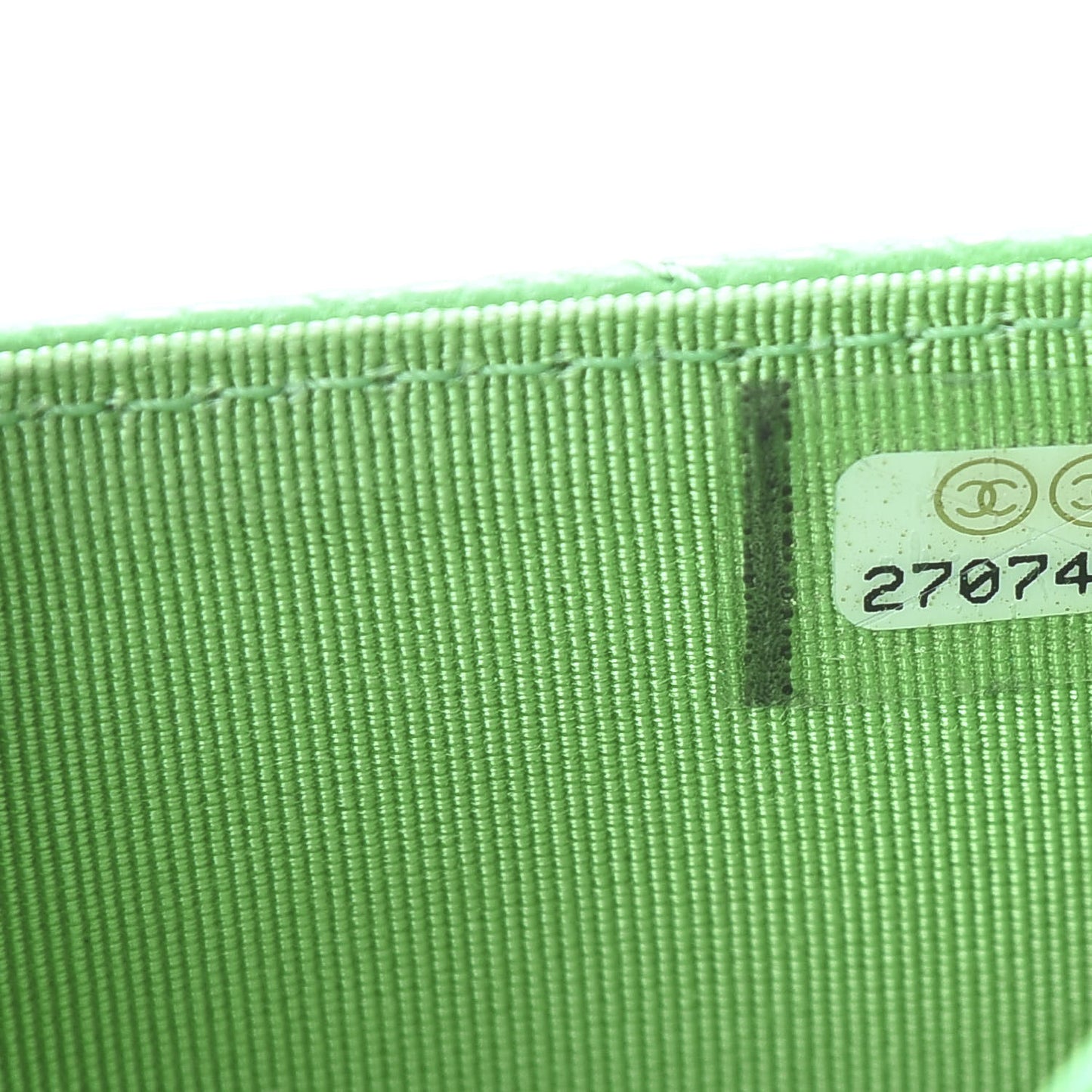 Caviar Chevron Quilted Flap Card Holder Green