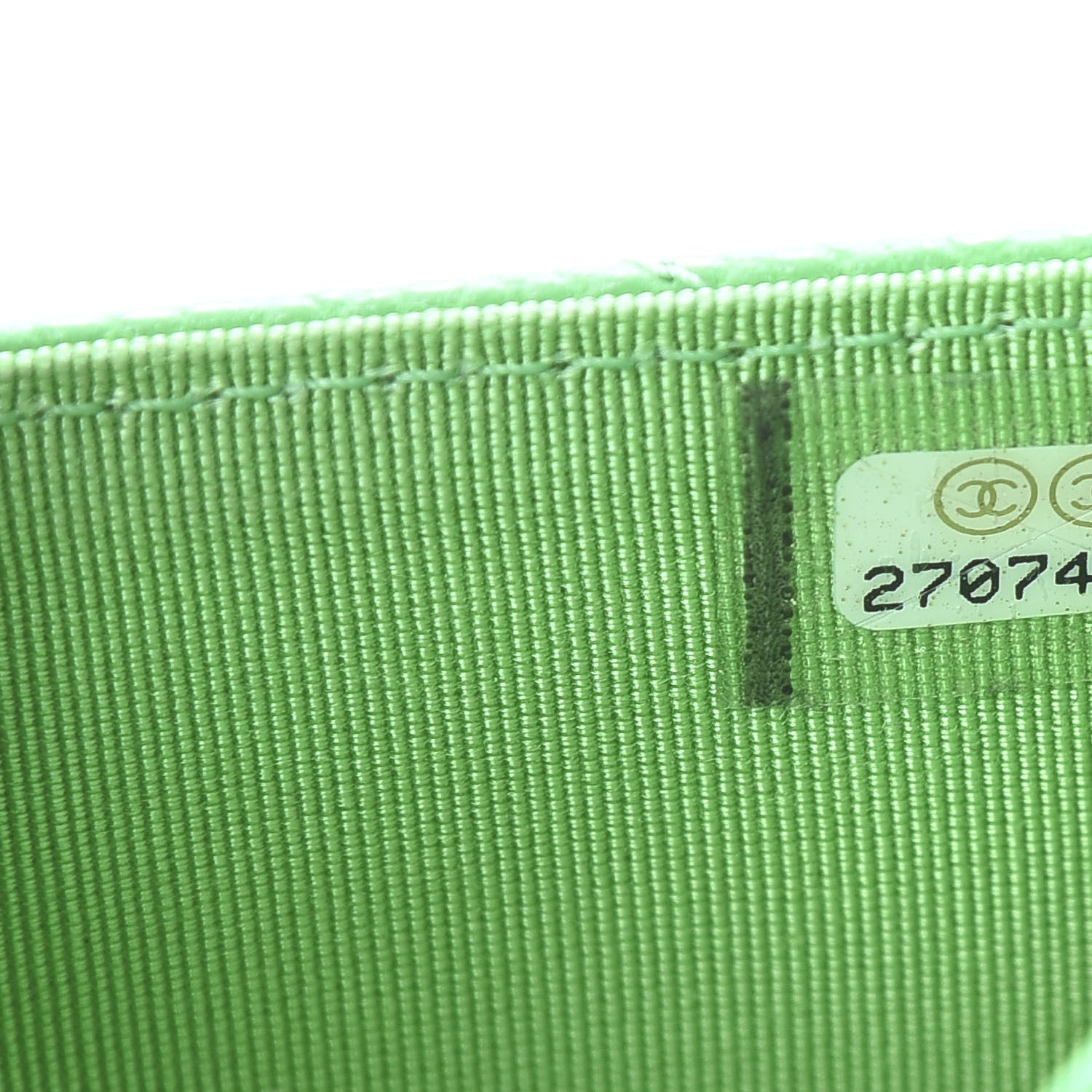 Chanel Caviar Chevron Quilted Flap Card Holder Green 8 of 9