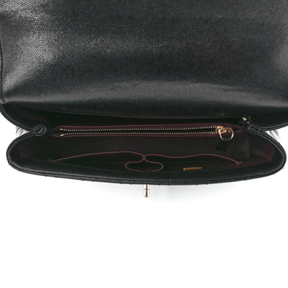 Chanel Caviar Lizard Embossed Quilted Small Coco Handle Flap Black 6 of 12