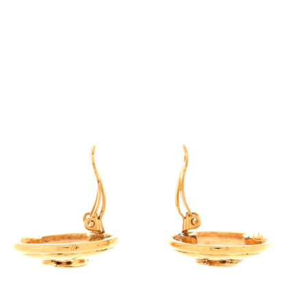 Chanel Metal Quilted Round CC Clip On Earrings Gold 3 of 4