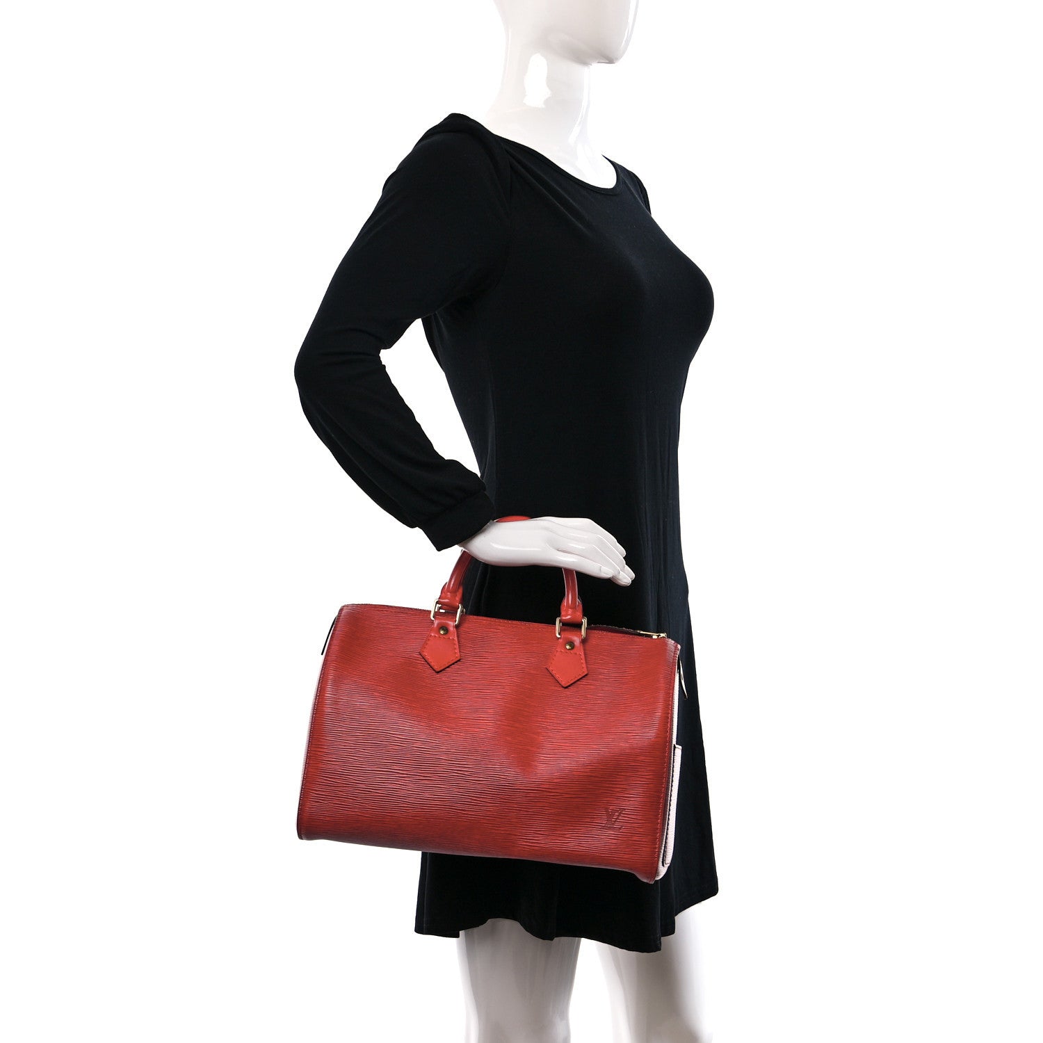 Louis Vuitton Epi Speedy 30 Castillan Red 2 of 8