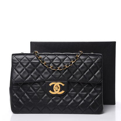Chanel Lambskin Quilted XL Jumbo Single Flap Black 15 of 18