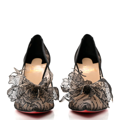 Christian Louboutin Satin Lace Delicatissima 85 Pumps 37.5 Black 2 of 10
