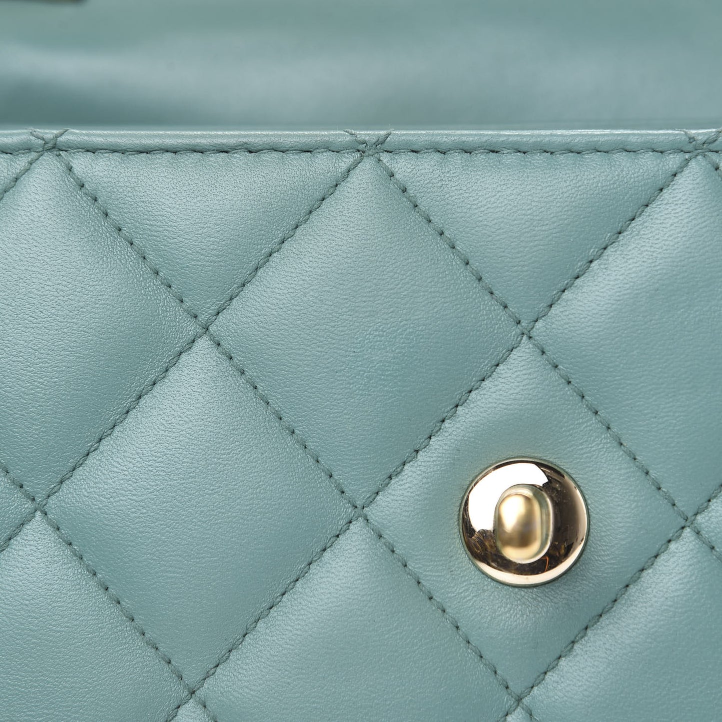 Lambskin Quilted Small Trendy CC Flap Dual Handle Bag Light Green