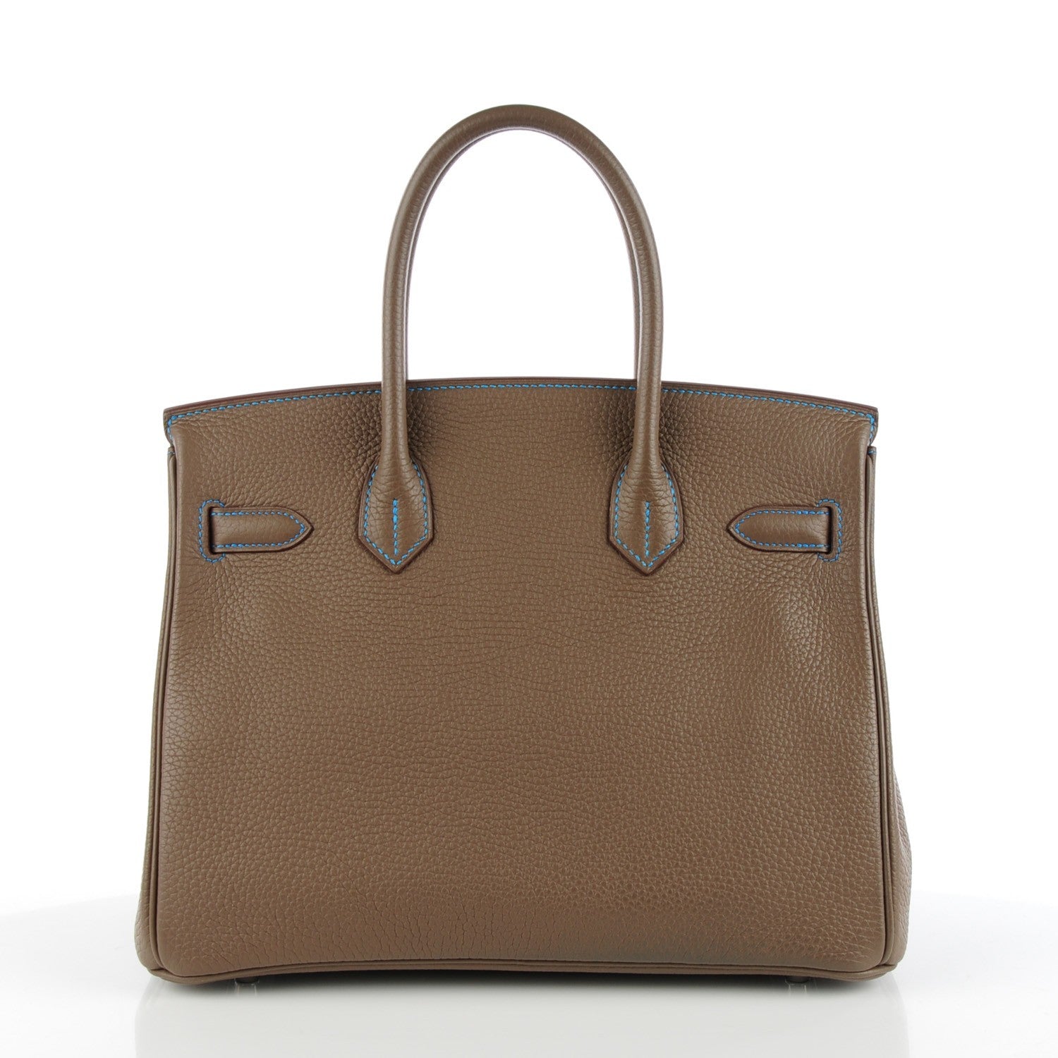 Hermes Taurillon Clemence Horseshoe Birkin 30 Etoupe Mykonos 8 of 21