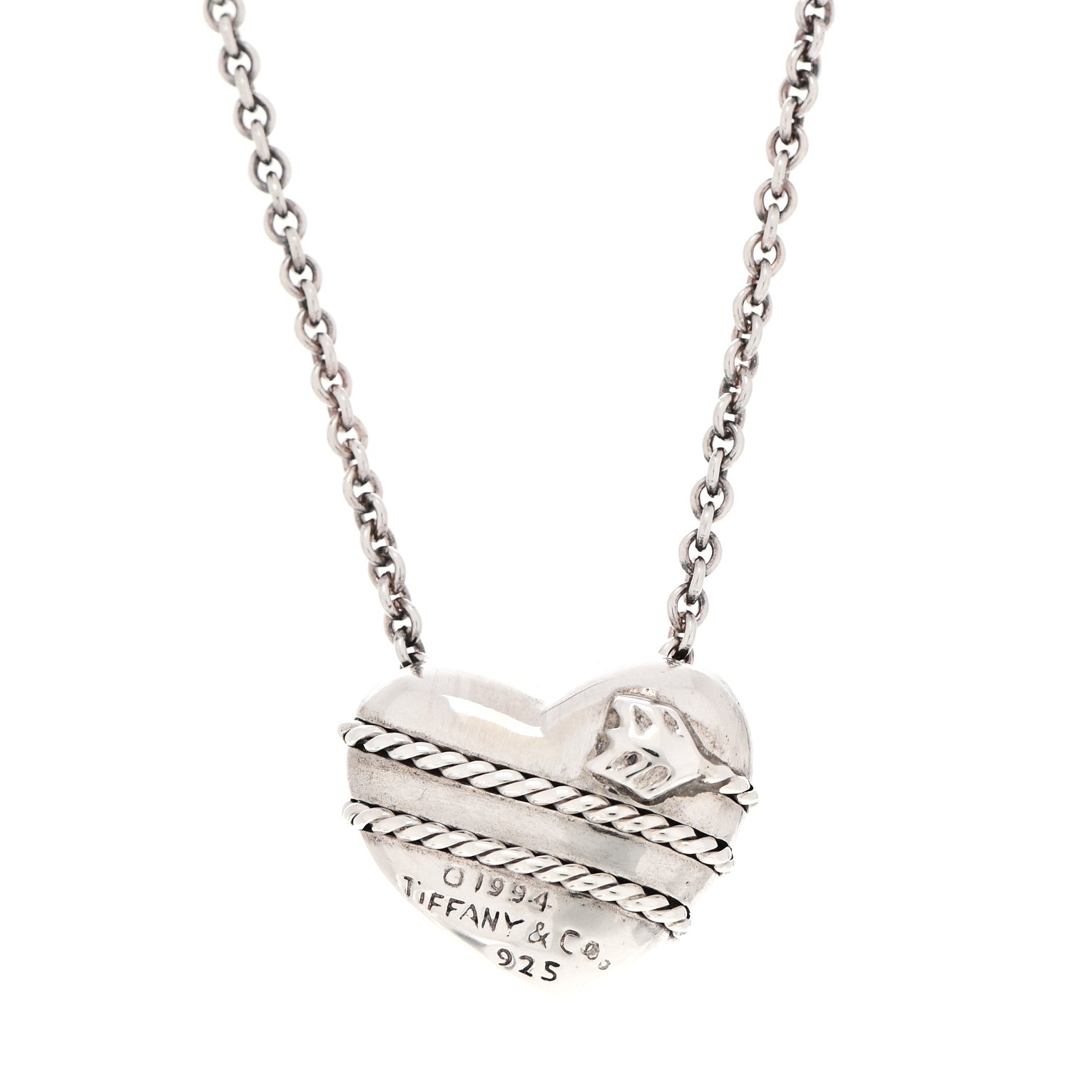 Tiffany Sterling Silver Heart Arrow Pendant Necklace 4 of 7