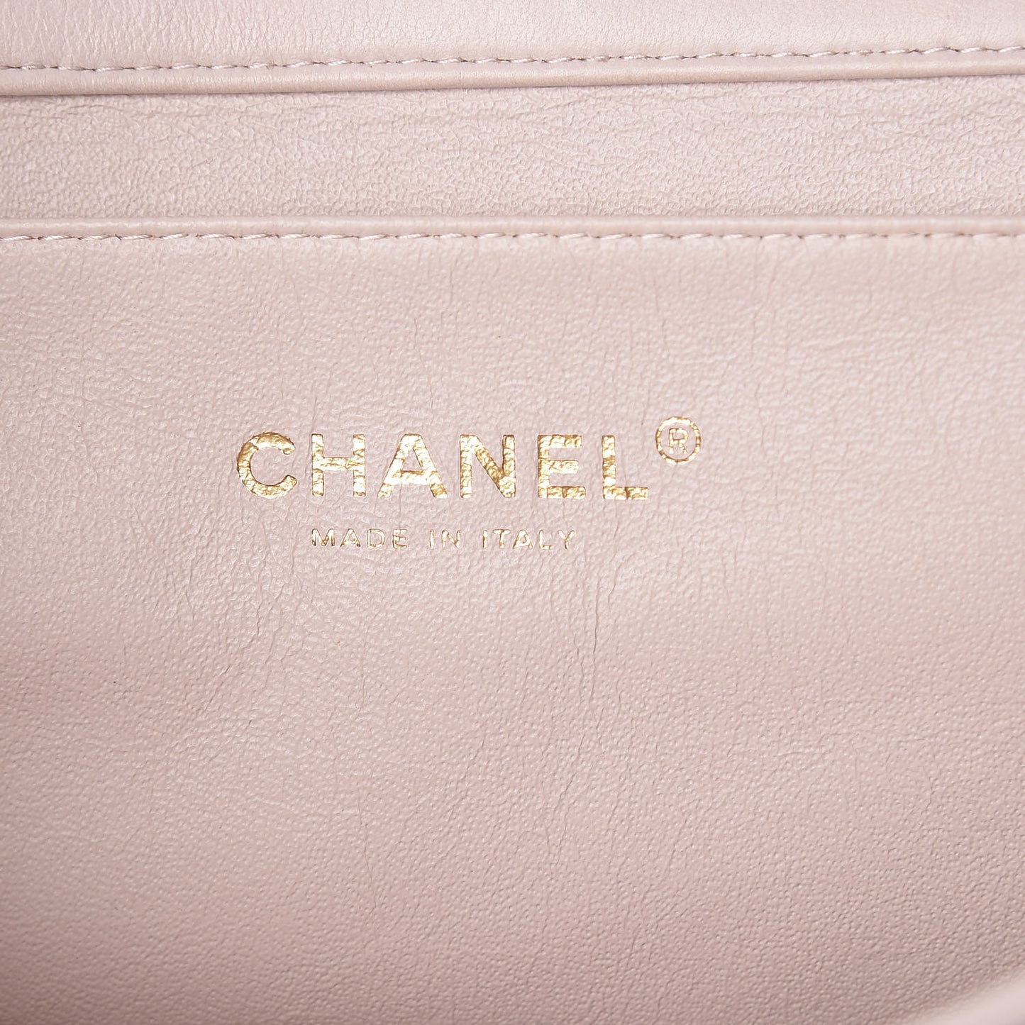 Lambskin Quilted Clutch With Chain Flap Beige Clair