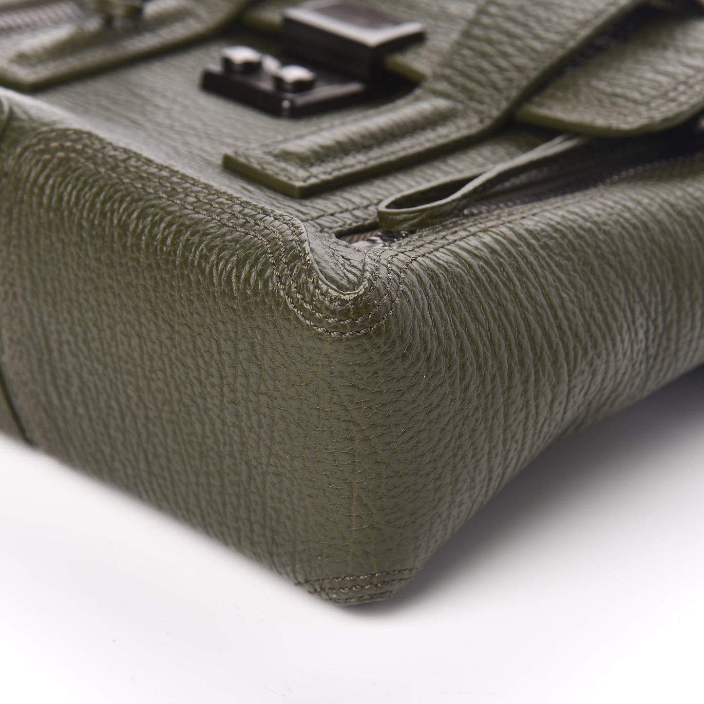 3.1 Textured Calfskin Mini Pashli Satchel Military