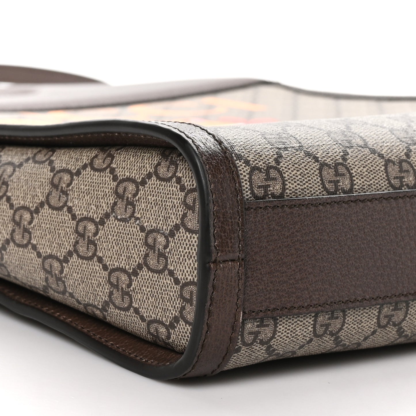 X BNF Supreme Monogram Textured Dollar Calfskin Bananya Print Top Slip Handle Tote Beige Ebony Multicolor New Acero