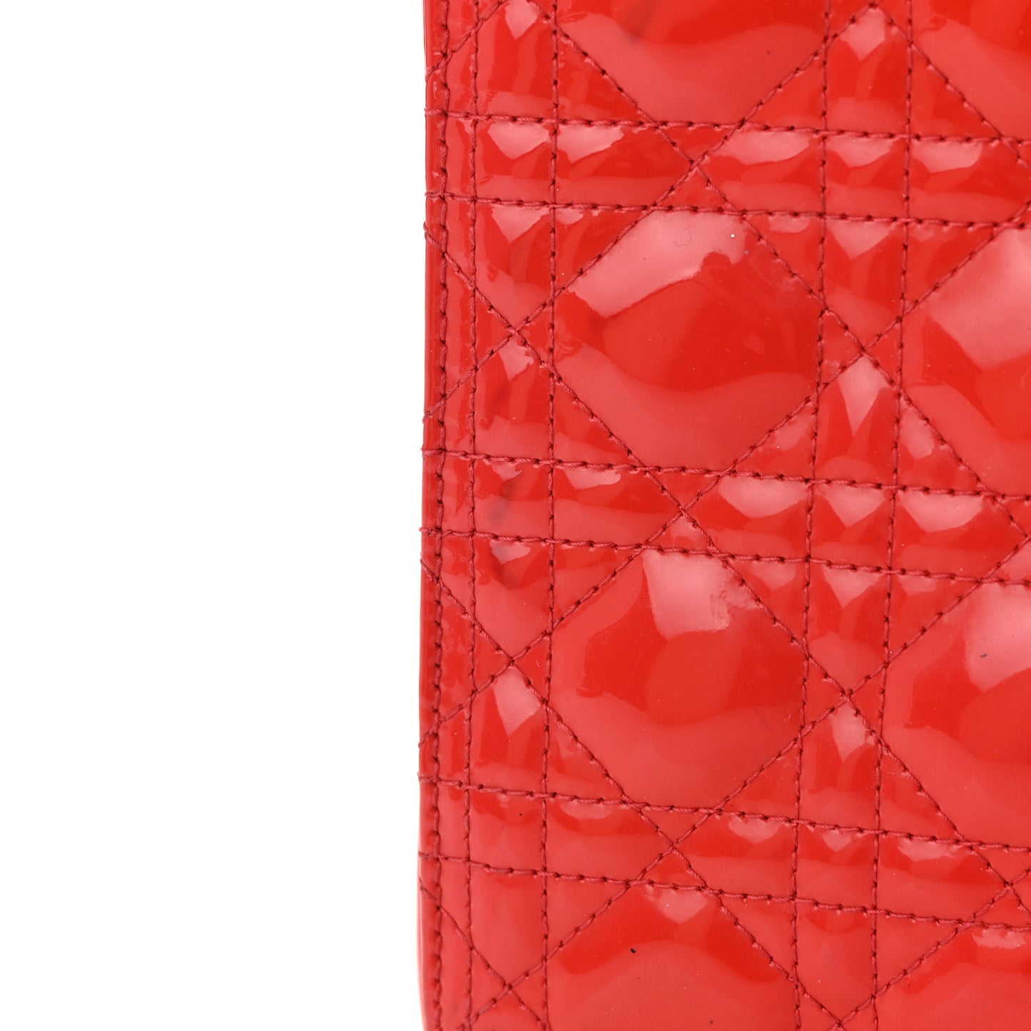 Patent Cannage Large Lady Dior Red