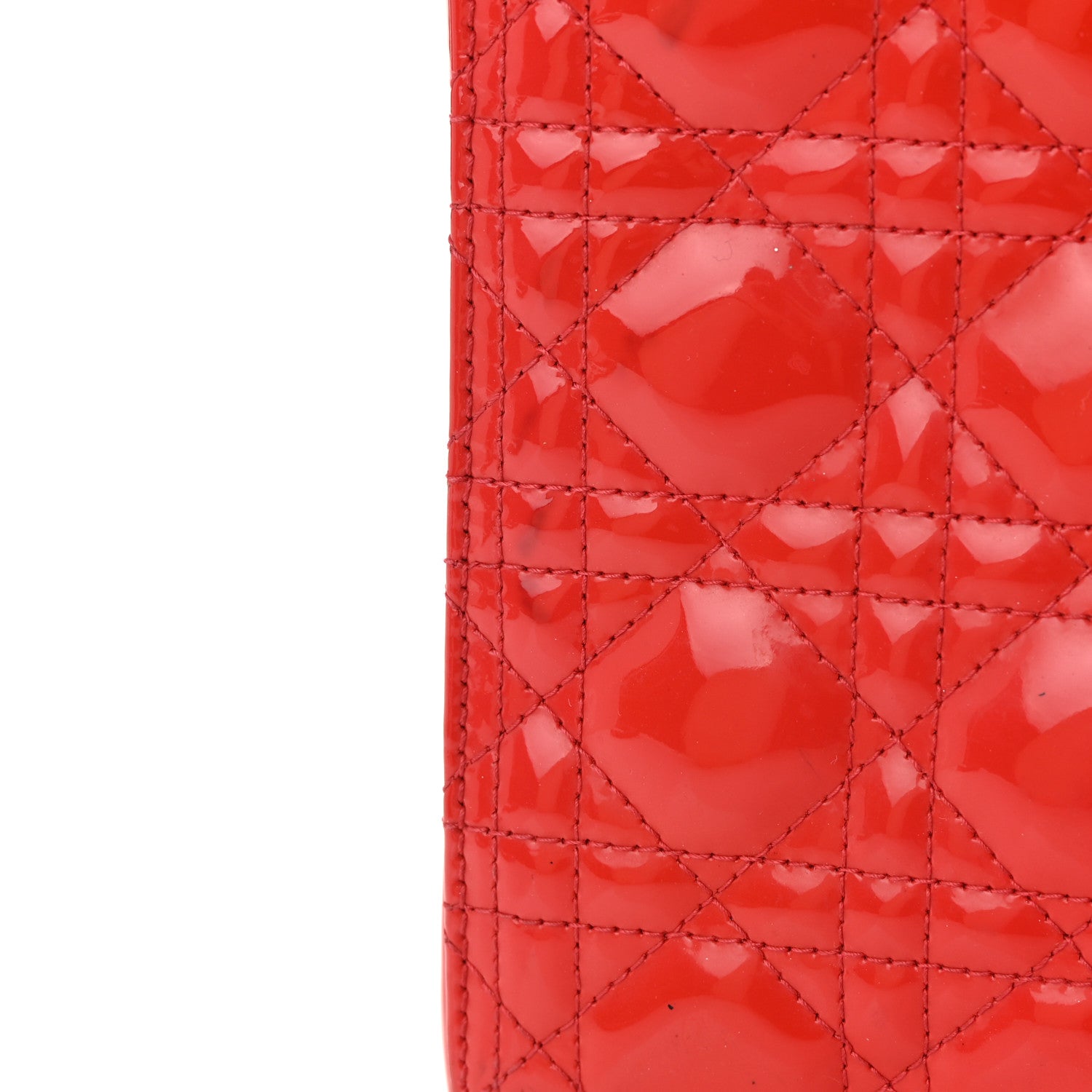 Christian Dior Patent Cannage Large Lady Dior Red 15 of 19