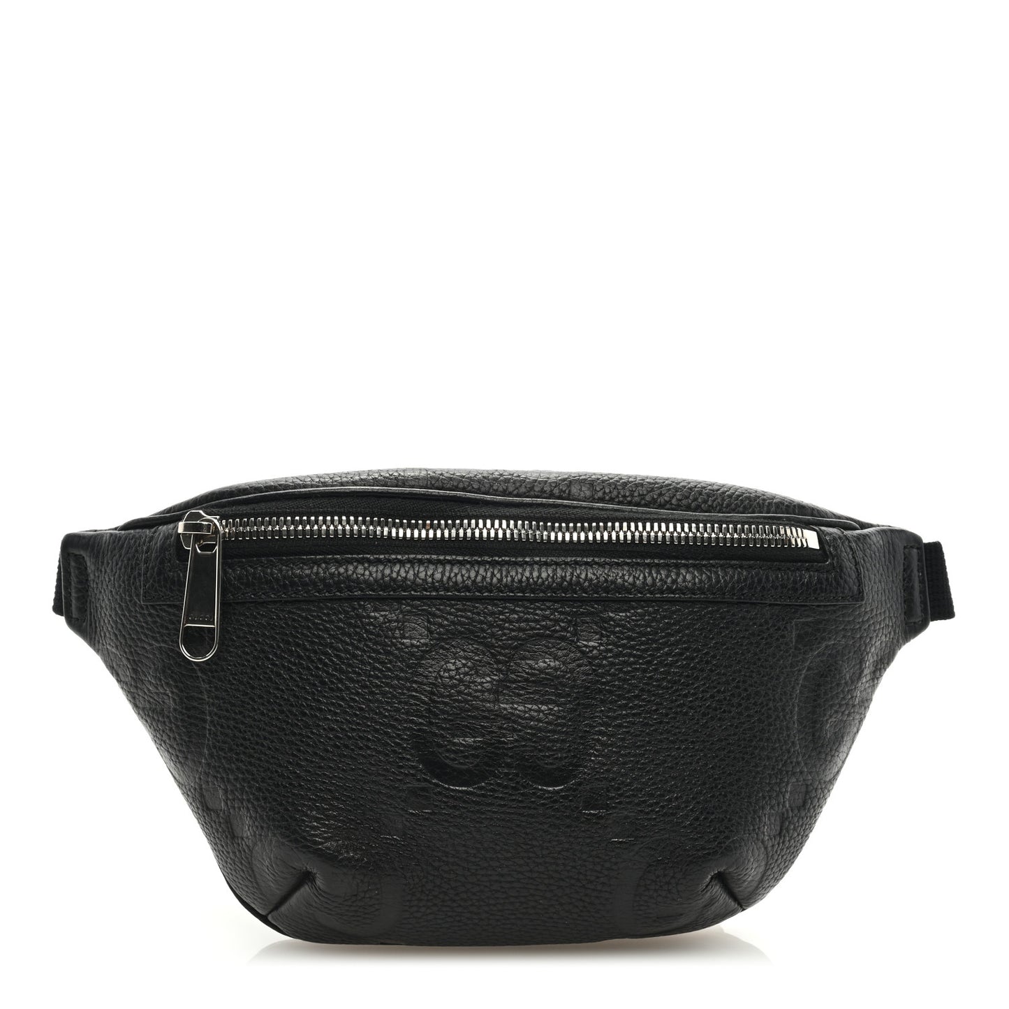 Piuma Calfskin Jumbo GG Embossed Small Belt Bag Black