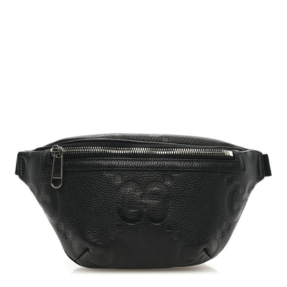 Gucci Piuma Calfskin Jumbo GG Embossed Small Belt Bag Black 1 of 8