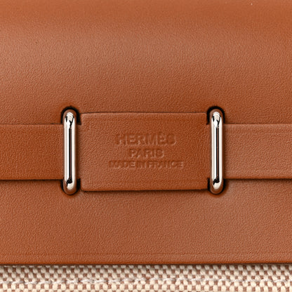 Hermes Military Toile Vache Hunter Herbag Zip Retourne 20 Ecru Beige Fauve 6 of 10