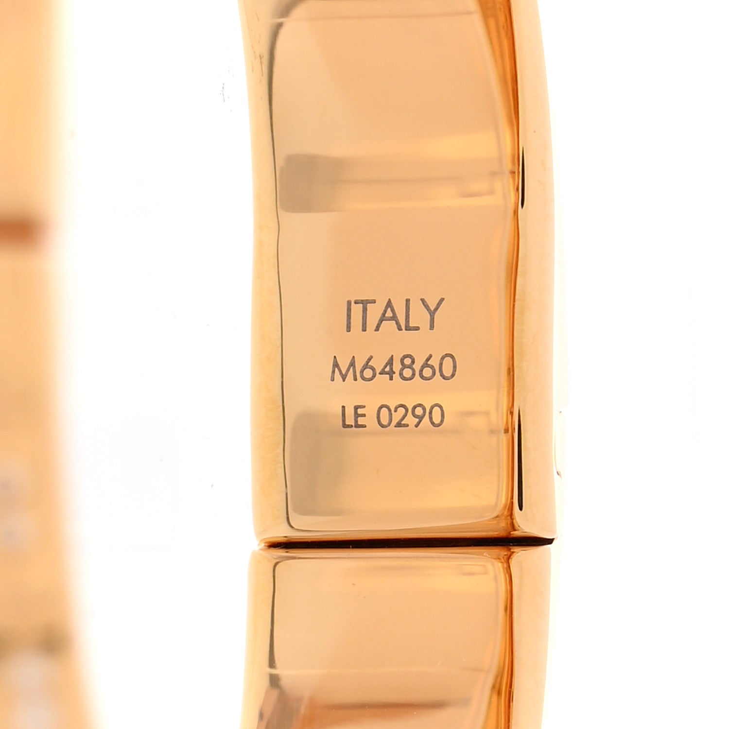 Louis Vuitton Brass Crystal Monogram Nanogram Strass Cuff S Gold 6 of 7