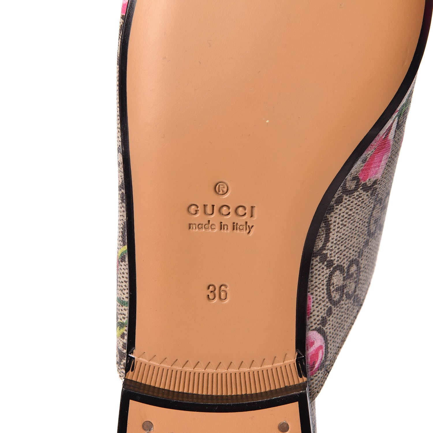 Gucci GG Supreme Monogram Blooms Womens Princetown Slippers 36 Beige Multicolor Dry Rose 6 of 9