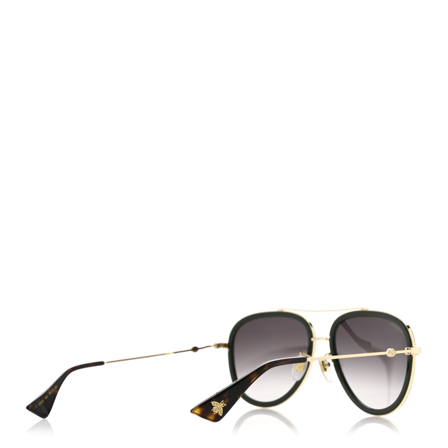 Gucci Metal Web Aviator Sunglasses GG0062S Green Red 4 of 7