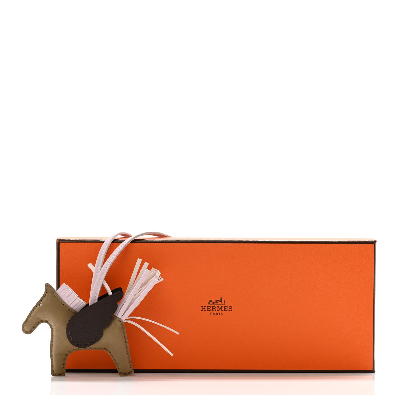 Hermes Milo Lambskin Grigri Rodeo Pegase Horse Bag Charm PM Beige Marfa Mauve Pale Moka 6 of 6
