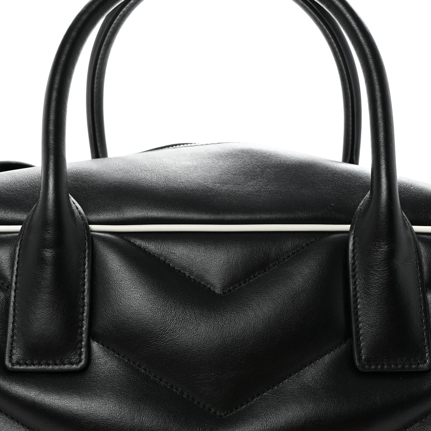 Calfskin Medium Miles Logo Bowler Duffel Bag Black