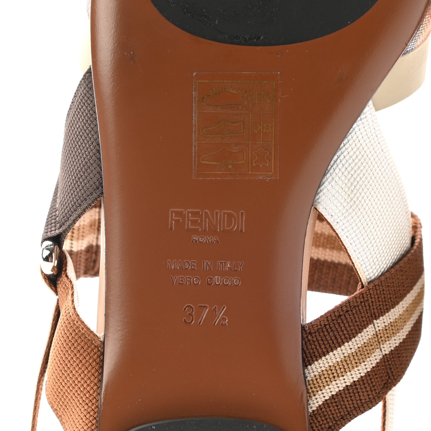 Technical Mesh FF Colibri Slingback Ballerina Flats 37.5 Tobacco Moro Camelia Beige Caramello