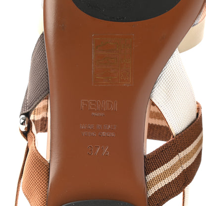 Fendi Technical Mesh FF Colibri Slingback Ballerina Flats 37.5 Tobacco Moro Camelia Beige Caramello 7 of 11