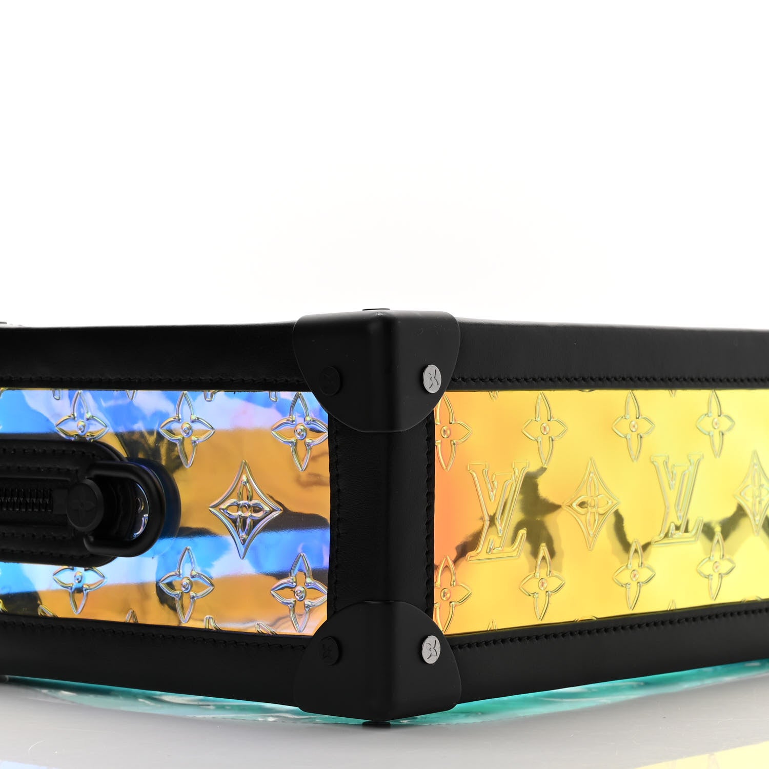 Louis Vuitton Calfskin PVC Monogram Solar Ray Soft Trunk Iridescent Prism Black 8 of 9