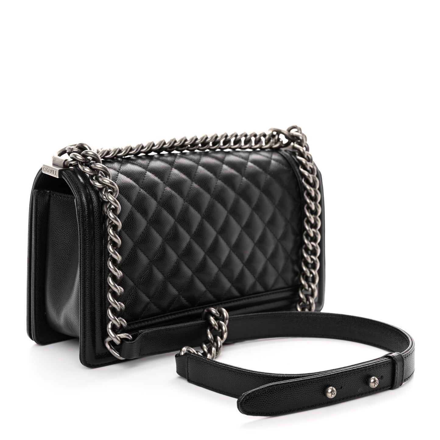 Caviar Quilted Medium Boy Flap Black