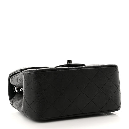 Chanel Crumpled Calfskin Quilted Mini Square Flap So Black 4 of 10