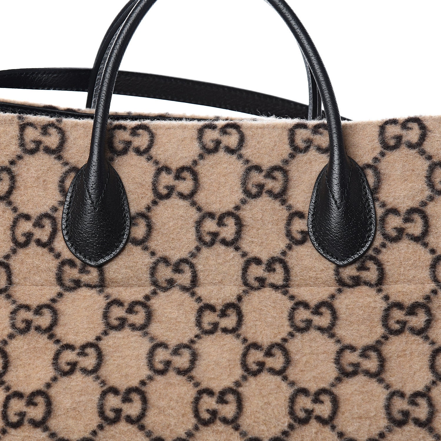 Gucci Covered Wool GG Monogram Large Tote Bag Beige Ebony 10 of 10
