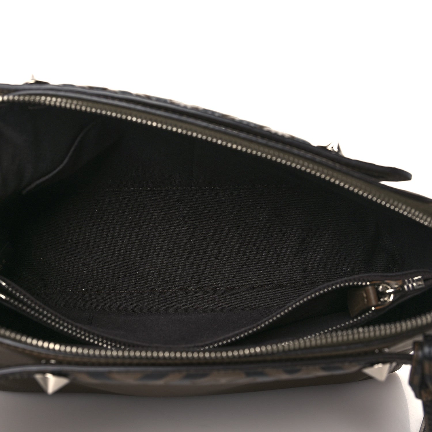 Fendi Vitello Dolce Bi-Color FF 1974 Embossed Medium By The Way Boston Bag Maya Black 5 of 9