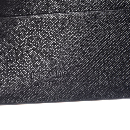 Prada Saffiano Surf Colorblock Bi-Fold Wallet Black Talco Fuoco 6 of 7
