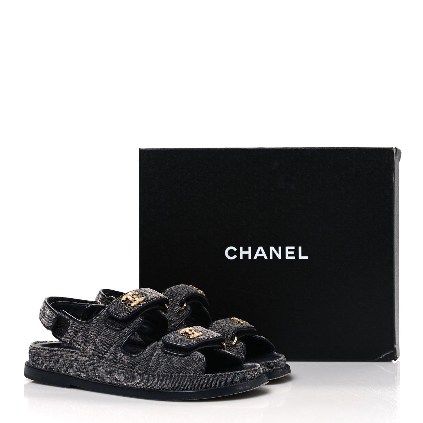 Velvet Velcro Dad Sandals 36 Grey