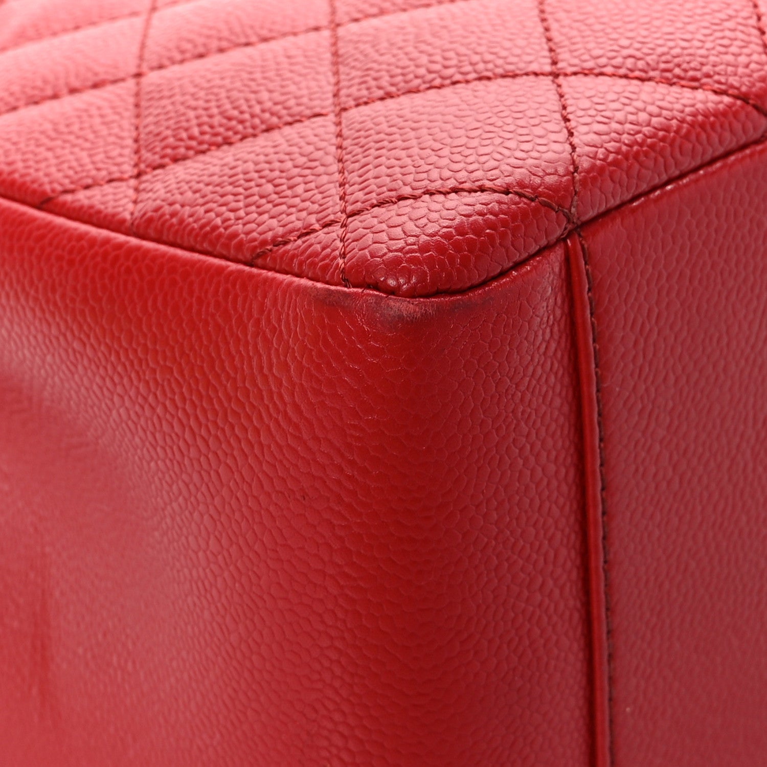 Chanel Caviar Quilted Grand Shopping Tote GST Red 9 of 12