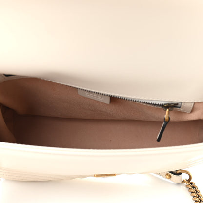 Gucci Calfskin Matelasse Small GG Marmont Top Handle Shoulder Bag White 4 of 11