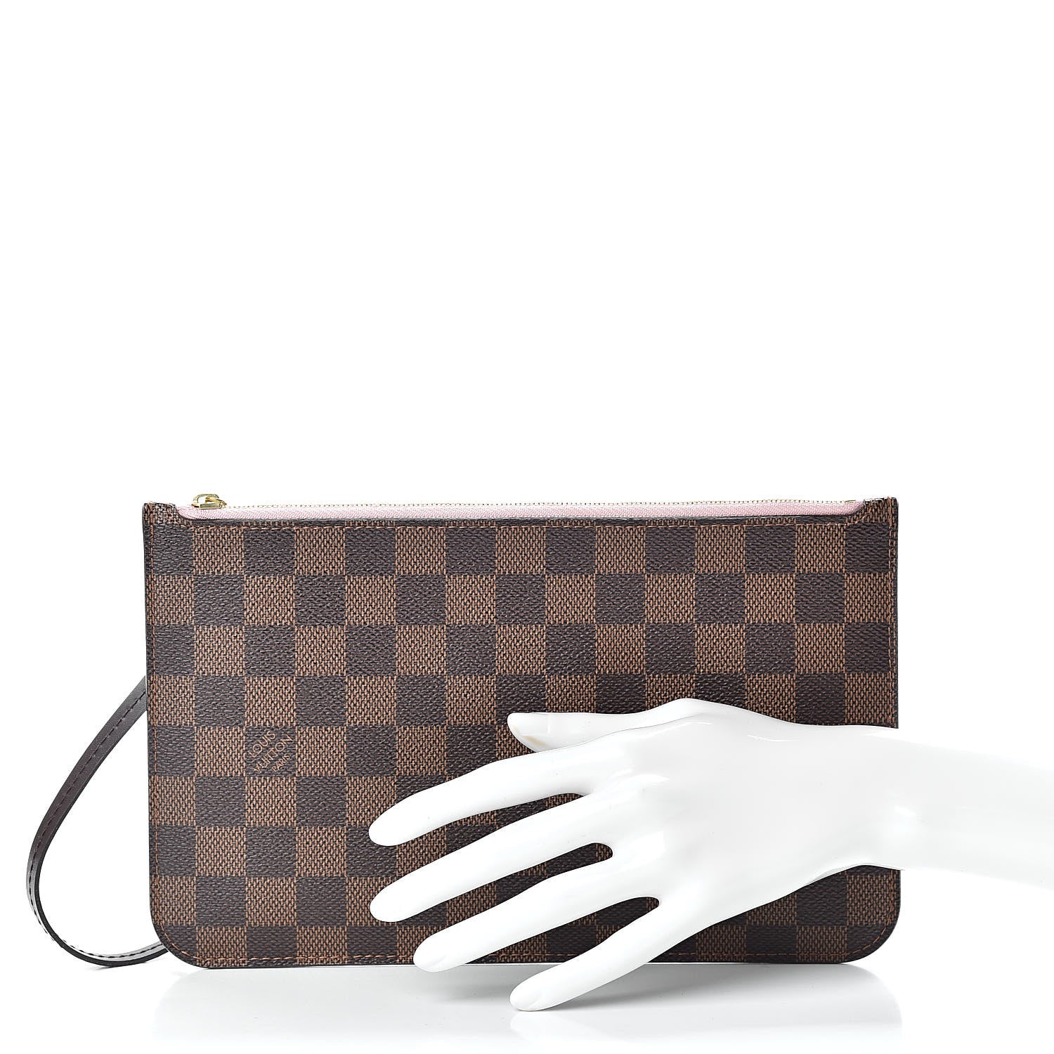 Louis Vuitton Damier Ebene Neverfull MM GM Pochette Rose Ballerine 2 of 12