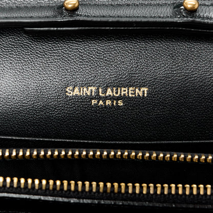Saint Laurent Smooth Calfskin Tri-Metal Cassandre Wallet On Chain WOC Black 6 of 12