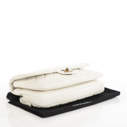 Chanel Calfskin Quilted Medium CC Crown Flap White 4 of 9