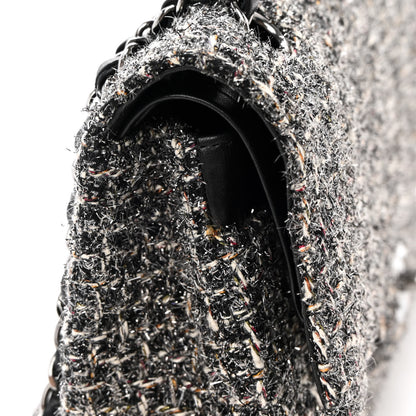 Chanel Metallic Tweed Medium Double Flap Black White 19 of 20