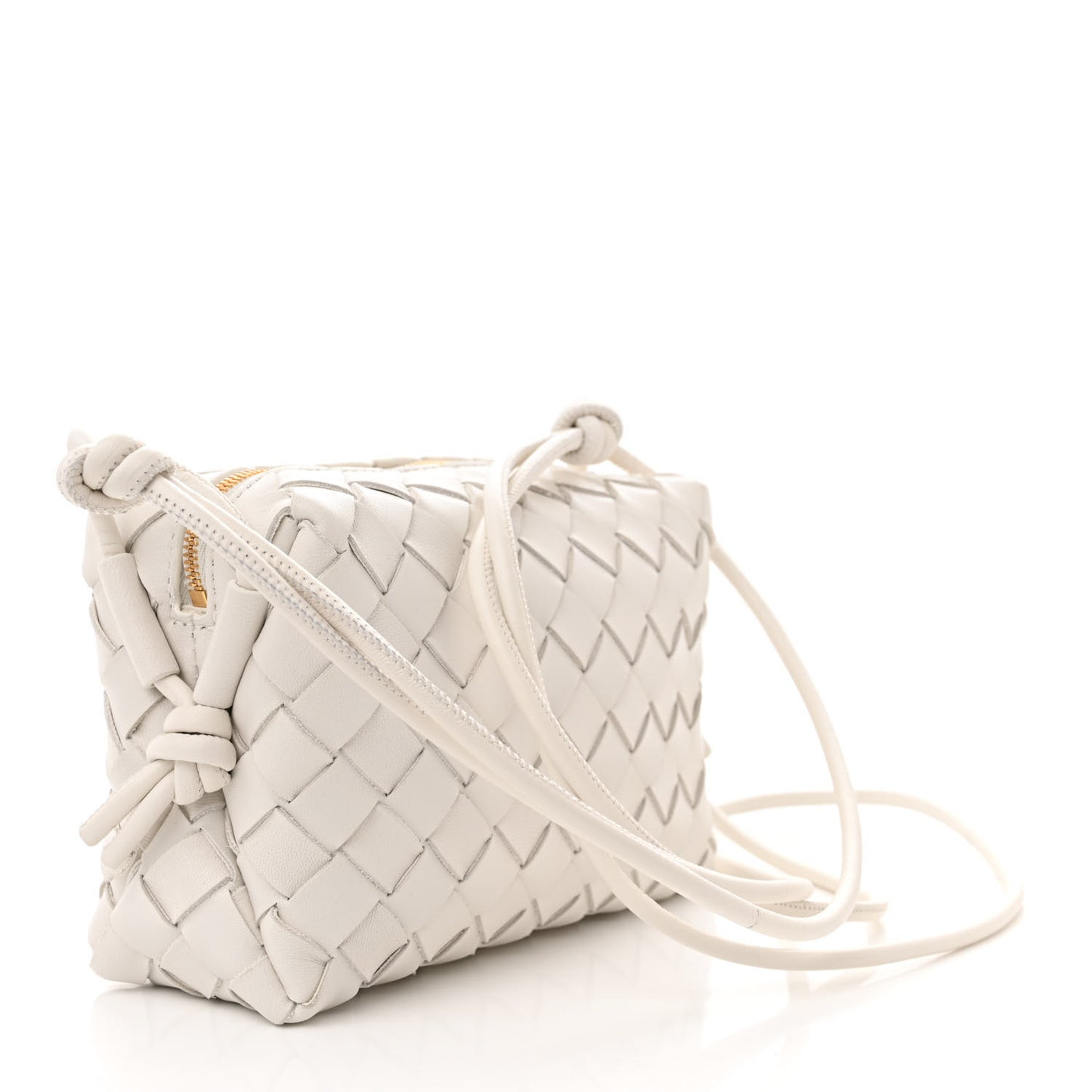 Nappa Intrecciato Mini Loop Camera Bag White
