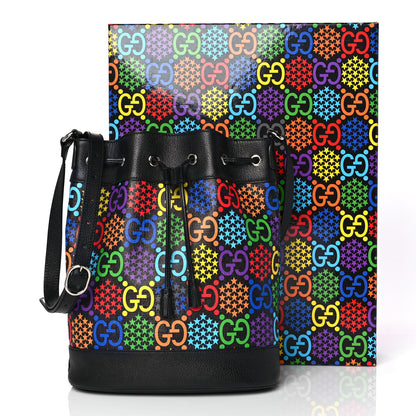 Gucci GG Supreme Monogram Psychedelic Bucket Bag Black 9 of 9