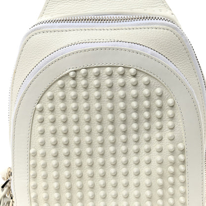 Christian Louboutin Calfskin Mens Loubifunk Spiked Bag White 9 of 12