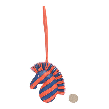 Hermes Milo Lambskin Geegee Savannah Bag Charm Bleu De France Orange Poppy Mauve Sylvestre 2 of 4