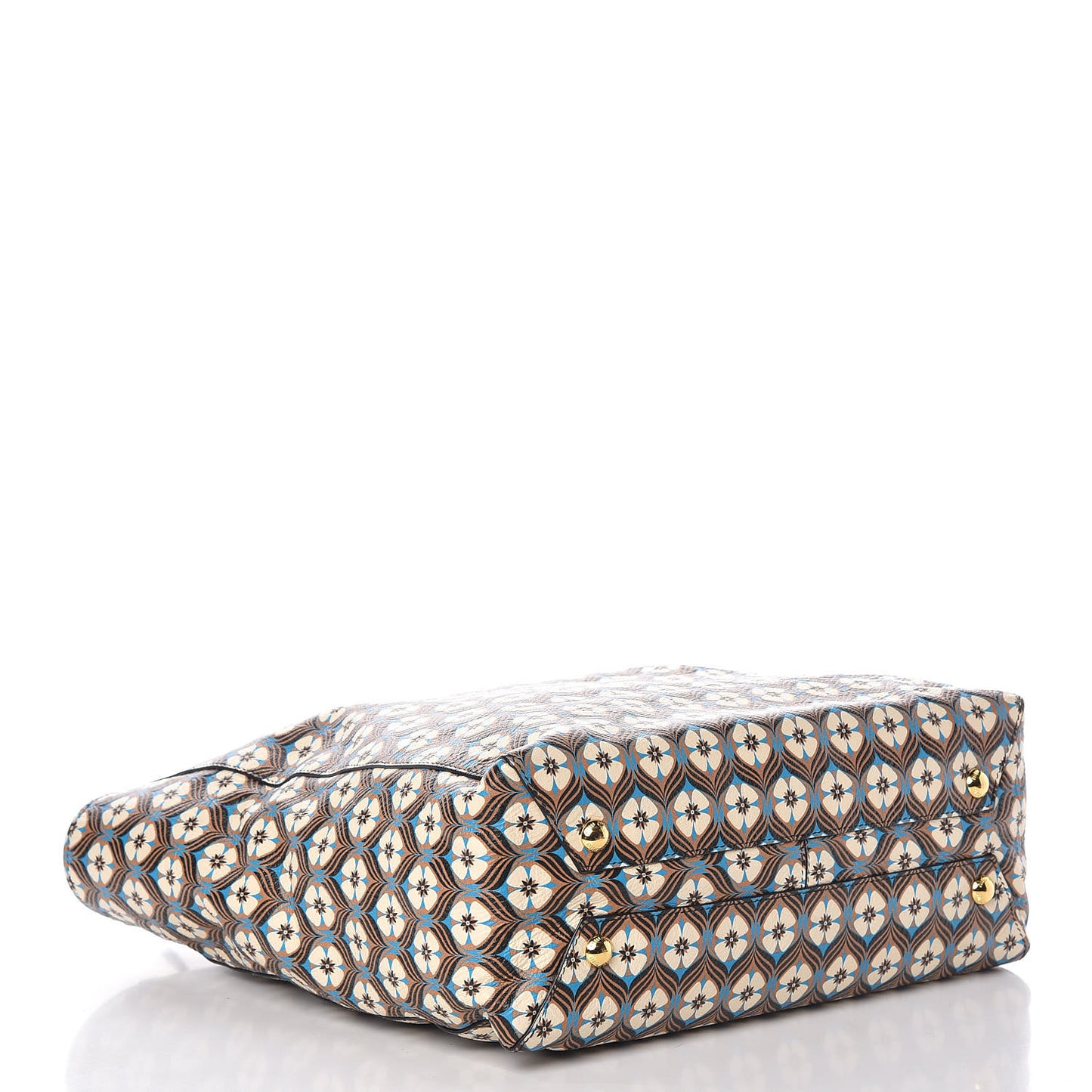 Goatskin Madras Floral Print Shopping Tote