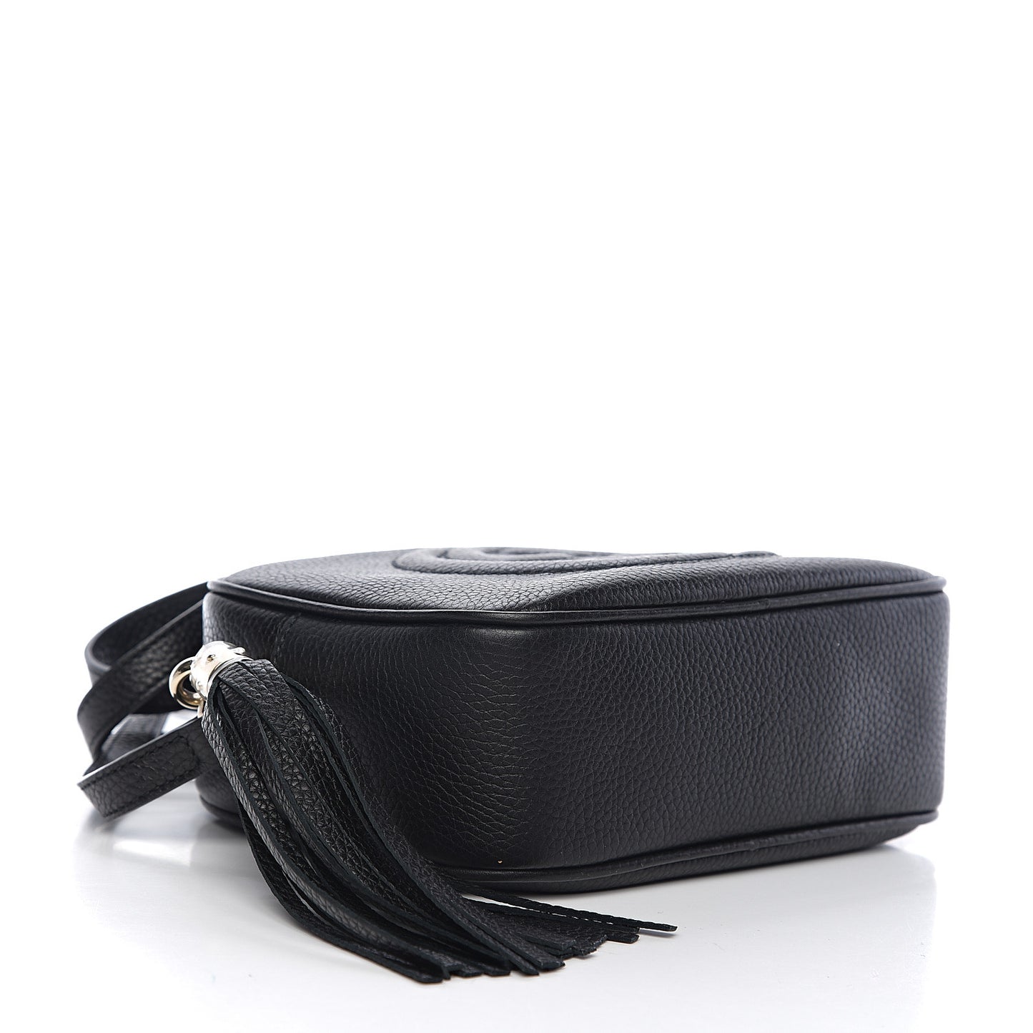 Pebbled Calfskin Small Soho Disco Bag Black