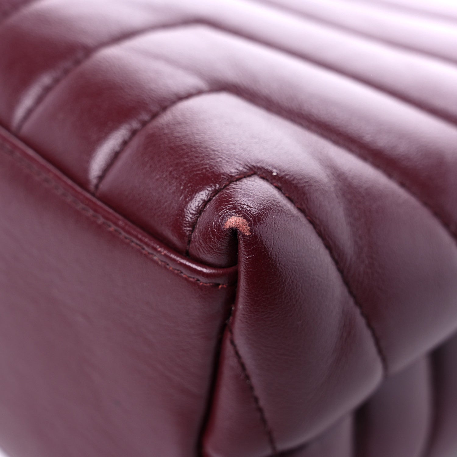 Saint Laurent Calfskin Y Quilted Monogram Medium Loulou Chain Satchel Rouge Legion 11 of 15