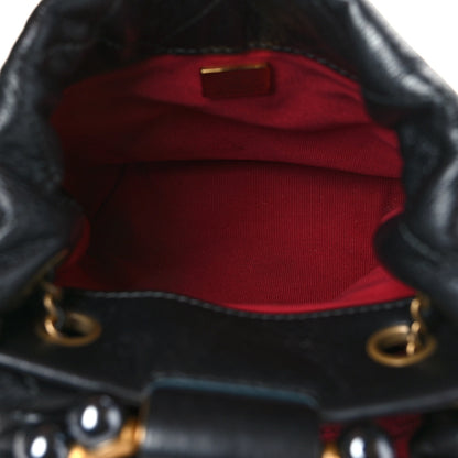 Chanel Metallic Lambskin Quilted Pearl Crown Drawstring Bag Anthracite 5 of 9